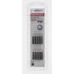 Wiha - 5mm Hex Screwdriver Bit - 1/4" Drive, 1" OAL - Apex Tool & Supply