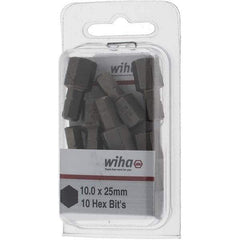 Wiha - 10mm Hex Screwdriver Bit - 1/4" Drive, 1" OAL - Apex Tool & Supply