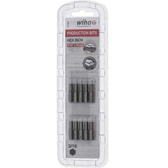 Wiha - 0.187" Hex Screwdriver Bit - 1/4" Drive, 1" OAL - Apex Tool & Supply