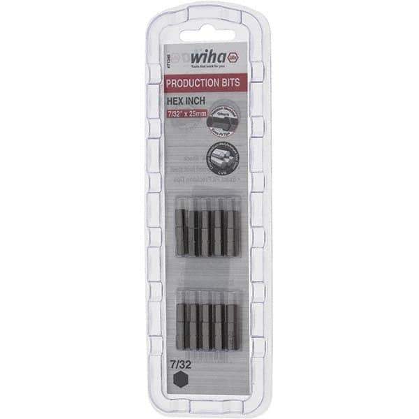 Wiha - 0.218" Hex Screwdriver Bit - 1/4" Drive, 1" OAL - Apex Tool & Supply