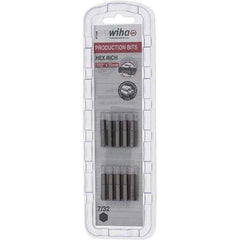 Wiha - 0.218" Hex Screwdriver Bit - 1/4" Drive, 1" OAL - Apex Tool & Supply
