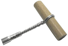 Schaefer Brush - 6" Long, 3/8" NPT Male, Galvanized Steel T-Bar Brush Handle - 1/2" Diam, For Use with Tube Brushes & Scrapers - Apex Tool & Supply