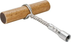 Schaefer Brush - 6-1/2" Long, 1/4" NPT Male, Galvanized Steel T-Bar Brush Handle - 1/2" Diam, For Use with Tube Brushes & Scrapers - Apex Tool & Supply