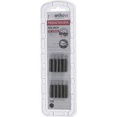Wiha - 1/4" Hex Screwdriver Bit - 1/4" Drive, 1" OAL - Apex Tool & Supply