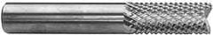 Accupro - 1/2" Diam, 1" LOC, Fishtail Point End, Solid Carbide Diamond Pattern Router Bit - Right Hand Cut, 3" OAL, 1/2" Shank Diam, Use on Fiberglass - Apex Tool & Supply