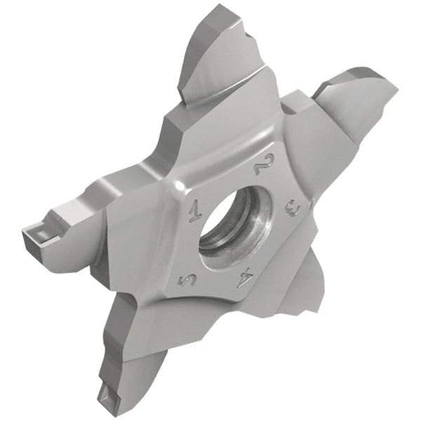Iscar - 34F30004022PENTA F Grade IC908, 3mm Cutting Width Carbide Grooving Insert - 5mm Max Depth of Cut, Left Hand, 0.4mm Corner Radius, TiAlN Finish - Apex Tool & Supply