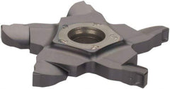 Iscar - 34F30004022PENTA Grade IC908, 3mm Cutting Width Carbide Grooving Insert - 5mm Max Depth of Cut, Right Hand, 0.4mm Corner Radius, TiAlN Finish - Apex Tool & Supply