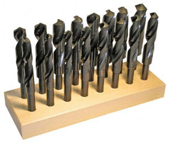 Chicago-Latrobe - 17/32 to 1", 118° Point, Oxide Finish, High Speed Steel Reduced Shank Drill Bit Set - Apex Tool & Supply