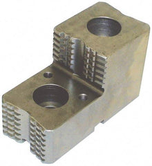 H & R Manufacturing - 52" Max Chuck Diam Compatibility, Steel Bullard Hard Lathe Top Jaws - 5/8" Groove Width, 3" Wide x 6-5/8" Long x 4" High - Apex Tool & Supply