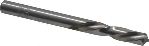 Chicago-Latrobe - 7/32" 118° Spiral Flute High Speed Steel Screw Machine Drill Bit - Bright Finish, Left Hand Cut, 1-1/4" Flute Length, 2-3/8" OAL, Standard Point, Straight Shank - Apex Tool & Supply