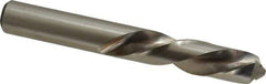 Chicago-Latrobe - 1/2" 118° Spiral Flute High Speed Steel Screw Machine Drill Bit - Bright Finish, Left Hand Cut, 2-1/4" Flute Length, 3-3/4" OAL, Standard Point, Straight Shank - Apex Tool & Supply