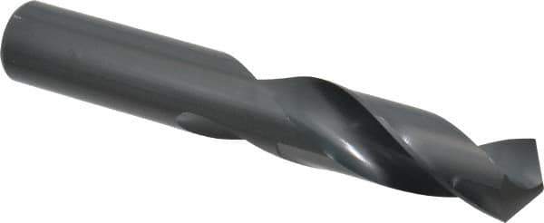 Chicago-Latrobe - 53/64" 118° Spiral Flute High Speed Steel Screw Machine Drill Bit - Oxide Finish, Right Hand Cut, 3-1/2" Flute Length, 5-3/8" OAL, Standard Point, Straight Shank - Apex Tool & Supply