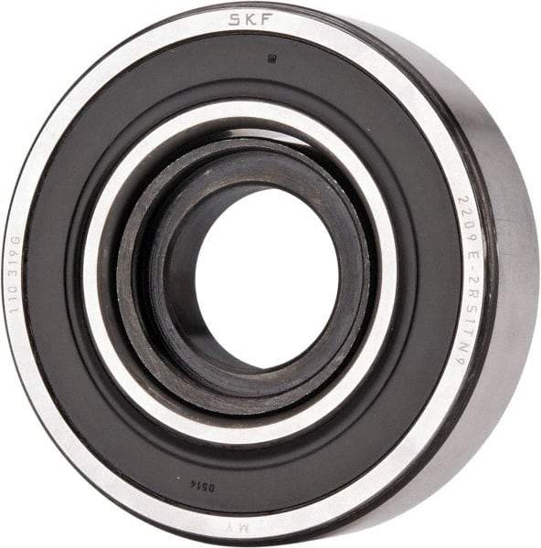 SKF - 45mm Bore Diam, 85mm OD, Double Seal Self Aligning Radial Ball Bearing - 23mm Wide, 2 Rows, Round Bore, 2,380 Lb Static Capacity, 7,310 Lb Dynamic Capacity - Apex Tool & Supply