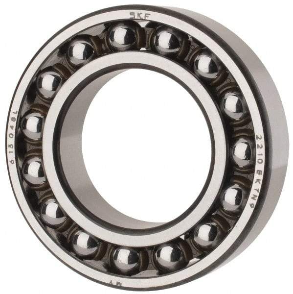SKF - 50mm Bore Diam, 90mm OD, Open Self Aligning Radial Ball Bearing - 23mm Wide, 2 Rows, Round Bore, 2,520 Lb Static Capacity, 7,600 Lb Dynamic Capacity - Apex Tool & Supply