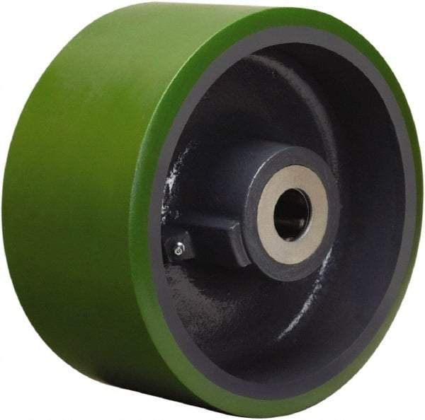 Hamilton - 10 Inch Diameter x 5 Inch Wide, Polyurethane on Cast Iron Caster Wheel - 5,000 Lb. Capacity, 5-1/4 Inch Hub Length, 2-7/16 Inch Axle Diameter, Plain Bore Bearing - Apex Tool & Supply