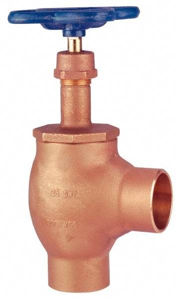 NIBCO - 3/4" Pipe, Class 125, Soldered Bronze Renewable Angle Gate Valve - 200 WOG, 125 WSP, Screw-In Bonnet - Apex Tool & Supply