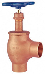 NIBCO - 1/4" Pipe, Class 125, Soldered Bronze Renewable Angle Gate Valve - 200 WOG, 125 WSP, Screw-In Bonnet - Apex Tool & Supply