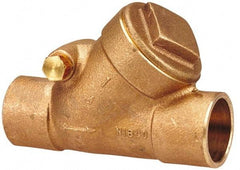 NIBCO - 1" Bronze Check Valve - Y-Pattern, Soldered x Soldered, 200 WOG - Apex Tool & Supply