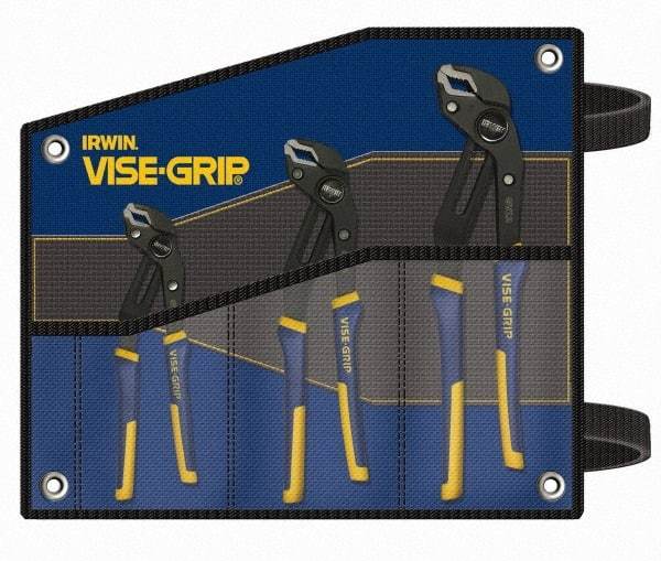 Irwin - 3 Piece GrooveLock Plier Set - Comes in Tool Roll - Apex Tool & Supply