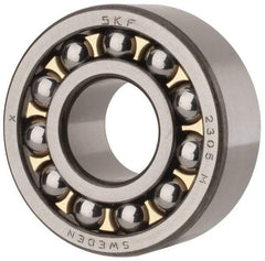 SKF - 25mm Bore Diam, 62mm OD, Open Self Aligning Radial Ball Bearing - 24mm Wide, 2 Rows, Round Bore, 1,470 Lb Static Capacity, 5,440 Lb Dynamic Capacity - Apex Tool & Supply