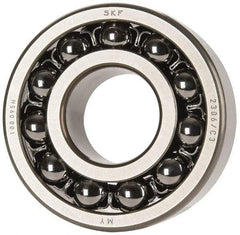 SKF - 30mm Bore Diam, 72mm OD, Open Self Aligning Radial Ball Bearing - 27mm Wide, 2 Rows, Round Bore, 1,980 Lb Static Capacity, 7,010 Lb Dynamic Capacity - Apex Tool & Supply