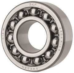 SKF - 30mm Bore Diam, 72mm OD, Open Self Aligning Radial Ball Bearing - 27mm Wide, 2 Rows, Round Bore, 1,980 Lb Static Capacity, 7,010 Lb Dynamic Capacity - Apex Tool & Supply
