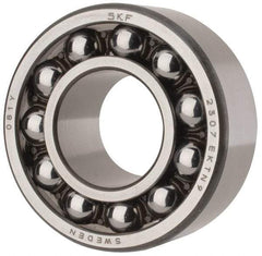 SKF - 35mm Bore Diam, 80mm OD, Open Self Aligning Radial Ball Bearing - 31mm Wide, 2 Rows, Round Bore, 2,520 Lb Static Capacity, 8,930 Lb Dynamic Capacity - Apex Tool & Supply