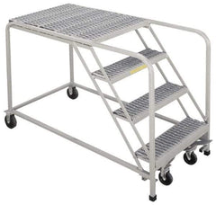 PW Platforms - 4 Step, 40 Inch Overall Height, Serrated Steel Tread, Steel Work Platform - 500 Lb. Load Capacity, 40 Inch Platform Height, 38 Inch Base Width x 81 Inch Base Depth - Apex Tool & Supply