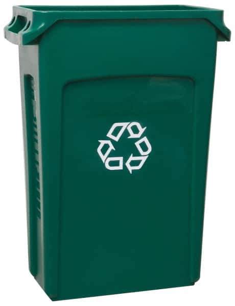 Rubbermaid - 23 Gal Green Rectangle Recycling Container - 30" High x 22" Long x 11" Wide - Apex Tool & Supply