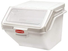Rubbermaid - Rectangular, White Polyethylene Food Bin - 23-1/2" High x 16.9" Wide x 19.2" Long - Apex Tool & Supply