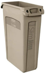 Rubbermaid - 23 Gal Beige Rectangle Trash Can - Polyethylene, 30" High x 22" Long x 11" Wide - Apex Tool & Supply
