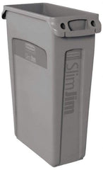 Rubbermaid - 23 Gal Gray Rectangle Trash Can - Polyethylene, 30" High x 22" Long x 11" Wide - Apex Tool & Supply