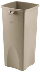Rubbermaid - 23 Gal Beige Square Trash Can - Polyethylene, 30.9" High x 16-1/2" Long x 15-1/2" Wide - Apex Tool & Supply