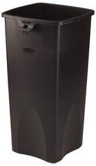 Rubbermaid - 23 Gal Black Square Trash Can - Polyethylene, 30.9" High x 16-1/2" Long x 15-1/2" Wide - Apex Tool & Supply
