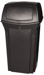 Rubbermaid - 35 Gal Black Square Trash Can - Polyethylene, 41" High x 21-1/2" Long x 21-1/2" Wide - Apex Tool & Supply