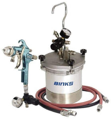 Binks - High Volume/Low Pressure Paint Spray Gun - 2 Qt Capacity, 10 Max psi, 12 Max CFM, For High Solids, Industrial Automotive, Waterborne - Apex Tool & Supply