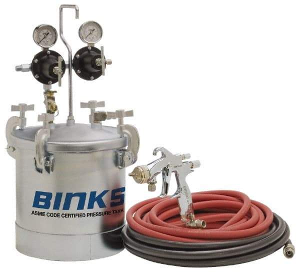 Binks - Paint Sprayer Pressure Tank - SV100 HVLP Gun with 2 Gallon Tank - Apex Tool & Supply