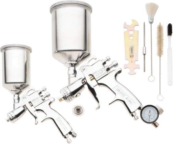 Binks - Gravity Feed High Volume/Low Pressure Paint Spray Gun - 175 Max psi, 7 to 12 CFM, For Adhesives, Enamels, Epoxies, Lacquers, Latex, Polyurethanes, Primers, Sealers, Stains, Varnishes - Apex Tool & Supply