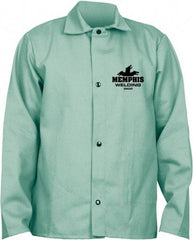 MCR Safety - Size XL Welding & Flame Resistant/Retardant Jacket - Green, Cotton, Snaps Closure - Apex Tool & Supply