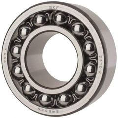 SKF - 50mm Bore Diam, 110mm OD, Open Self Aligning Radial Ball Bearing - 40mm Wide, 2 Rows, Round Bore, 4,500 Lb Static Capacity, 14,300 Lb Dynamic Capacity - Apex Tool & Supply