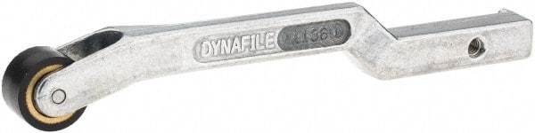 Dynabrade - 3/8" Wide Contact Arm - Offset Arm, 18" Belt Length x 1/2" Belt Width, Crowned, Rubber, 70" Contact Wheel Diam - Apex Tool & Supply