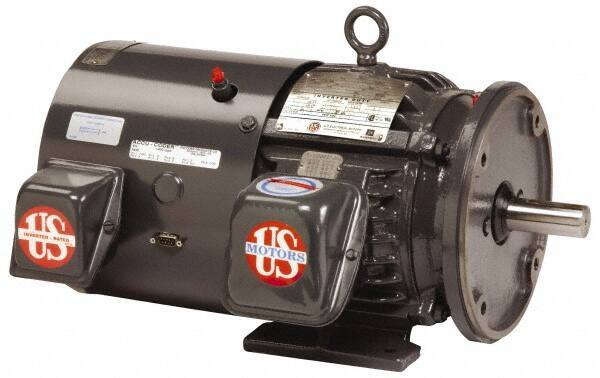 US Motors - 25 hp, TEFC Enclosure, No Thermal Protection, 3,560 RPM, 230/460 Volt, 60 Hz, Three Phase Premium Efficient Motor - Size 284 Frame, Rigid Mount, 1 Speed, Ball Bearings, 59/29.3 Full Load Amps, F Class Insulation, Reversible - Apex Tool & Supply