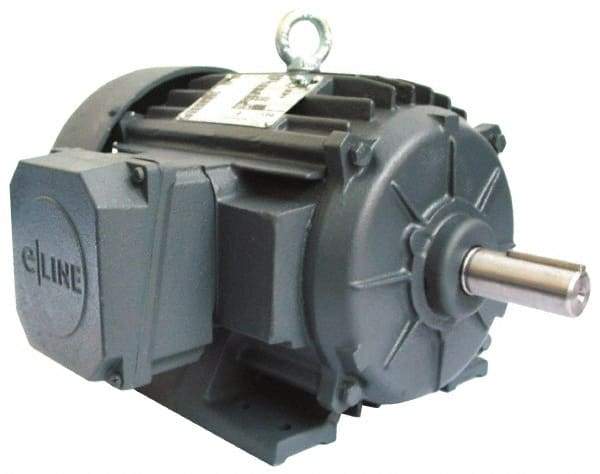 US Motors - 30 hp, TEFC Enclosure, No Thermal Protection, 3,535 RPM, 575 Volt, 60 Hz, Three Phase Energy Efficient Motor - Size 286 Frame, Rigid Mount, 1 Speed, Ball Bearings, 28.1 Full Load Amps, F Class Insulation, CCW Lead End - Apex Tool & Supply