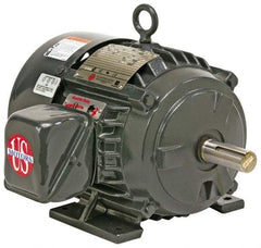 US Motors - 2 hp, TEFC Enclosure, No Thermal Protection, 3,500 RPM, 230/460 Volt, 60 Hz, Three Phase Premium Efficient Motor - Size 145 Frame, Rigid Mount, 1 Speed, Ball Bearings, 4.9/2.4 Full Load Amps, F Class Insulation, Reversible - Apex Tool & Supply