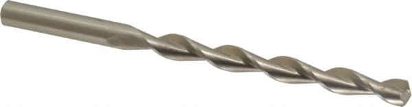 Interstate - 1/4" 135° High Speed Steel Jobber Drill - Bright Finish, Right Hand Cut, Parabolic Flute, Straight Shank, 4" OAL, Split Point - Apex Tool & Supply
