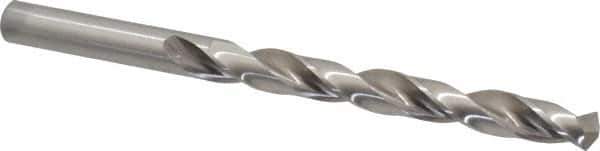 Interstate - 11/32" 135° High Speed Steel Jobber Drill - Bright Finish, Right Hand Cut, Parabolic Flute, Straight Shank, 4-3/4" OAL, Split Point - Apex Tool & Supply