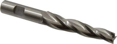 Made in USA - 2° Taper Angle per Side, 1/2" Small End Diam, 3-1/4" LOC, High Speed Steel 3 Flute Tapered Square End Mill - 5-1/2" OAL, 5/8" Shank Diam, Spiral Flute - Apex Tool & Supply