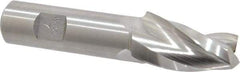 Made in USA - 7° Taper Angle per Side, 1/2" Small End Diam, 1-1/4" LOC, High Speed Steel 3 Flute Tapered Square End Mill - 3-3/8" OAL, 5/8" Shank Diam, Spiral Flute - Apex Tool & Supply