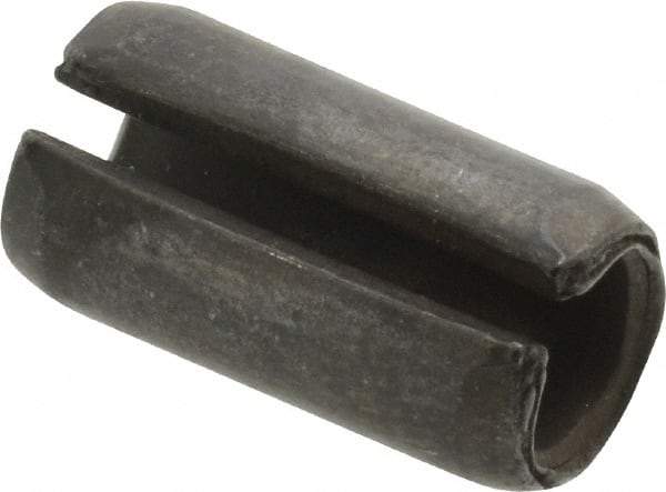 Made in USA - 3/8" Diam x 3/4" Long Slotted Spring Pin - Grade 1070-1090 Alloy Steel, Black Oxide Finish - Apex Tool & Supply