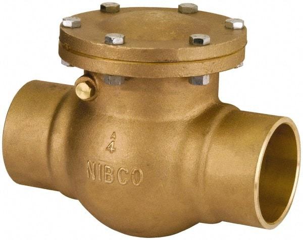NIBCO - 1-1/2" Bronze Check Valve - Bolted Bonnet, Soldered x Soldered, 300 WOG - Apex Tool & Supply